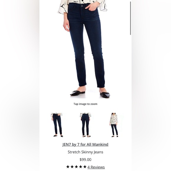 NWT 7 For All Mankind Jen Ankle Skinny Dark Blue Jeans Size 6 - Picture 2 of 12